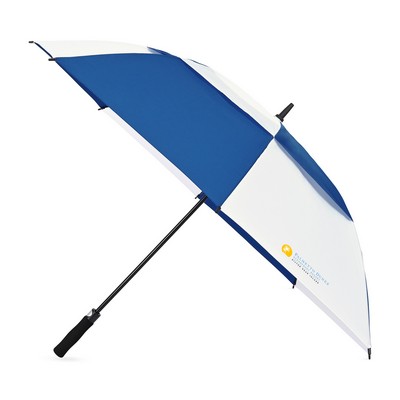 Elements 60" Recycled Auto Open Double Canopy Golf Umbrella - Royal-White